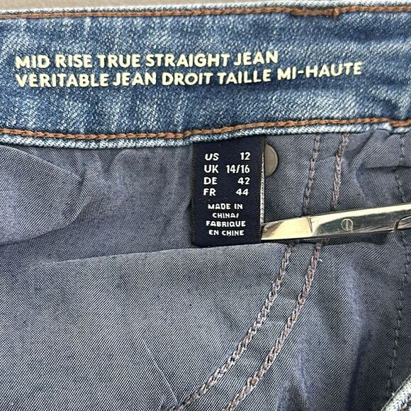 Lands End Jeans Size 12 Mid Rise True Straight Leg - Picture 12 of 13